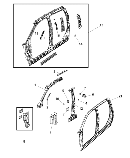 2020 Ram 3500 Front Aperture Panel Diagram 1