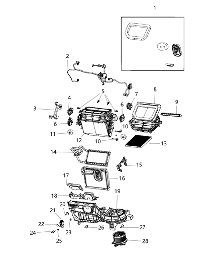 2021 Jeep Gladiator A/C & Heater Unit Diagram 2