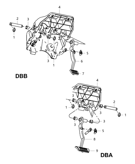 2018 Ram 3500 Brake Pedals Diagram 2