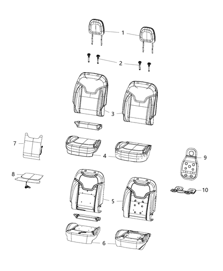 COVER-FRONT SEAT BACK Diagram for 7CT07LT5AA