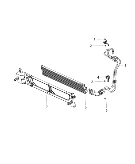 2020 Ram ProMaster 3500 Transmission Oil Cooler & Related Parts Diagram