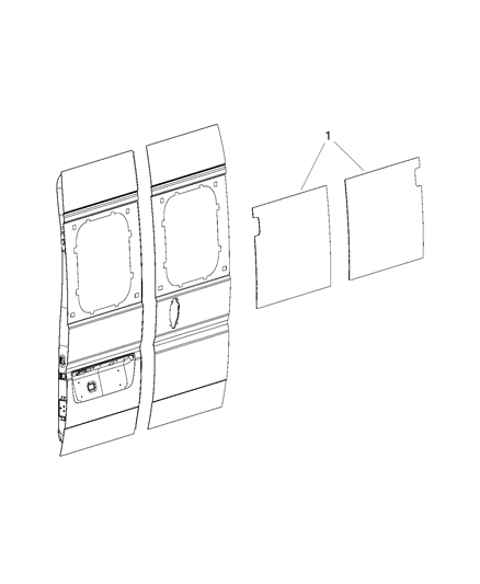 2020 Ram ProMaster 3500 Back Door Diagram