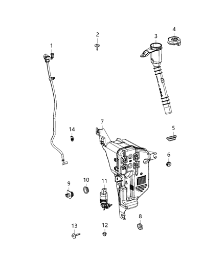 2021 Jeep Gladiator Reservoir, Windshield Washer Diagram 2