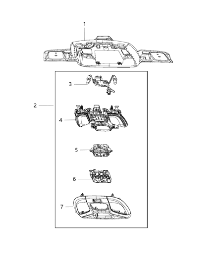 2021 Jeep Compass Overhead Diagram for 6WB49DX9AB
