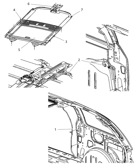 2003 Chrysler Voyager Sunroof - Attaching Parts Diagram
