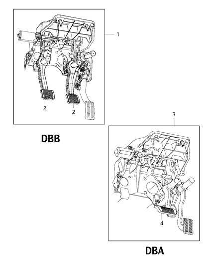 2016 Ram 3500 Brake Pedals Diagram 1