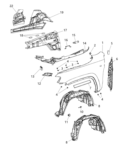 2019 Jeep Grand Cherokee Rail-Front Side Rail Front Diagram for 68251649AC