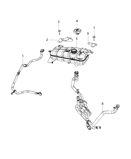 2021 Ram 1500 Hose-COOLANT Bottle Inlet Diagram for 68268590AC