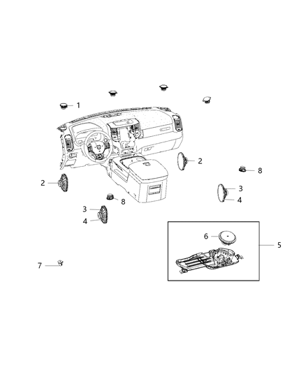 2020 Ram 4500 Speakers, Amplifier And Sub Woofer Diagram 2