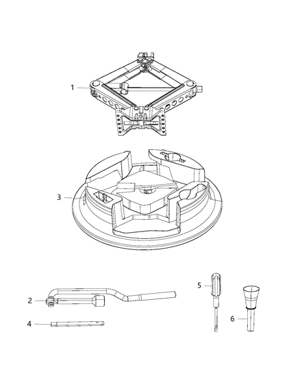 2018 Jeep Compass Tray-Jack Storage Diagram for 68284738AB