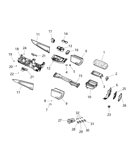 2019 Jeep Grand Cherokee Cap-Power Outlet Diagram for 68049806AA