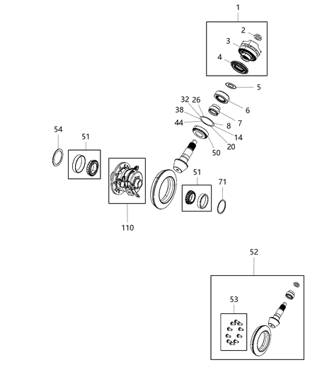 2021 Jeep Gladiator Differential Assembly, Rear Diagram 2