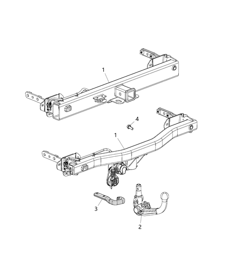 2018 Jeep Renegade Tow Hooks & Hitches, Rear Diagram