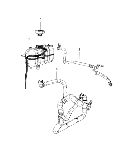 2019 Jeep Cherokee HOSE/TUBE-COOLANT Bottle Inlet Diagram for 68405974AA