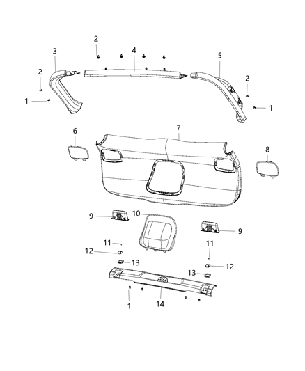 2018 Jeep Cherokee Panel-LIFTGATE Diagram for 1UD14LU5AB