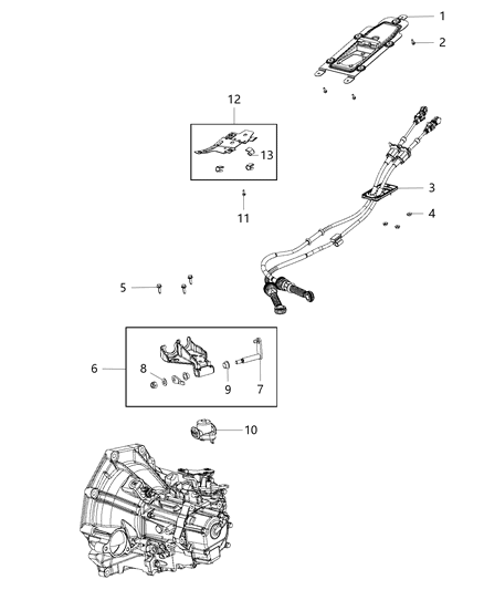 2018 Jeep Renegade Gear Shift Cable And Bracket Diagram 1