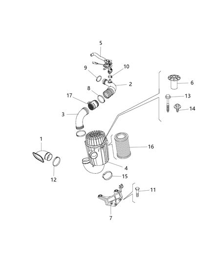 2020 Ram ProMaster 2500 Air Cleaner Diagram 1