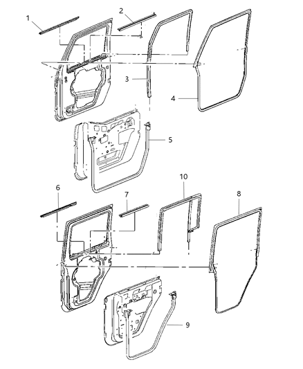 2018 Jeep Wrangler Body Weatherstrips & Seals Diagram