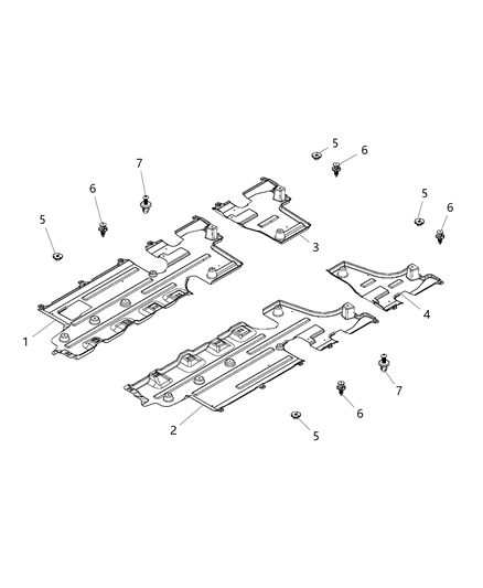 2020 Jeep Renegade Shield-Floor Pan Diagram for 68517210AA