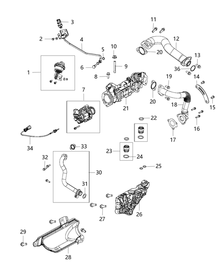 2015 Jeep Grand Cherokee Tube-Exhaust Gas Diagram for 68211256AA