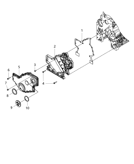 2016 Ram 3500 Timing Case Cover Diagram 2