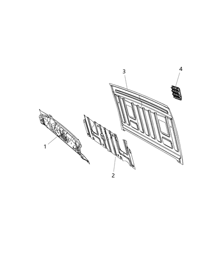 2020 Ram 5500 Aperture Panel And Pillar Supports - Cab Back Diagram