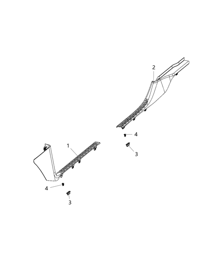 2020 Ram 3500 Cowl Side Panel & Scuff Plates Diagram