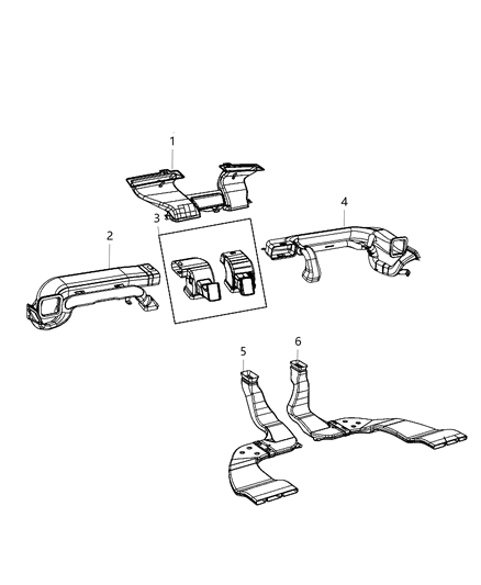 2020 Dodge Grand Caravan Ducts, Front Diagram