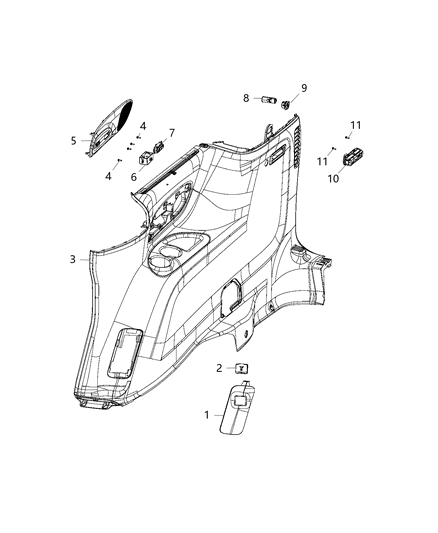 2019 Chrysler Pacifica Switch, Second & Third Row Seat Recline Diagram