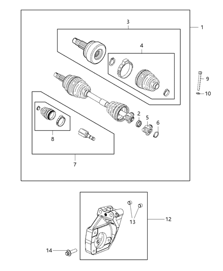 2020 Jeep Renegade Shafts, Axle Diagram 6