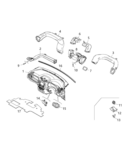 2018 Jeep Renegade Instrument Panel Ducts Diagram 2