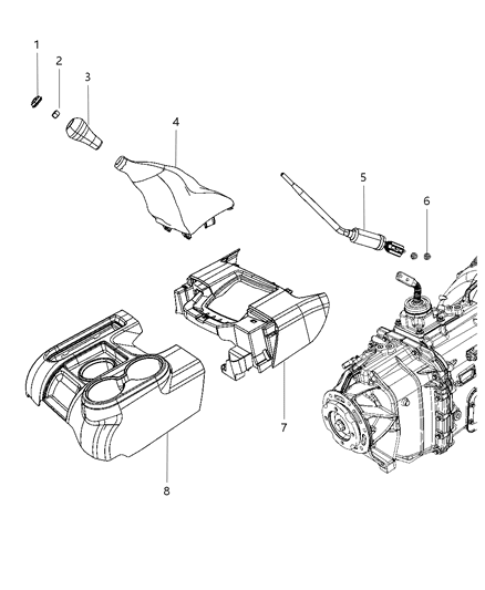 2017 Ram 3500 Gear Shift Boot, Knob And Bezel Diagram