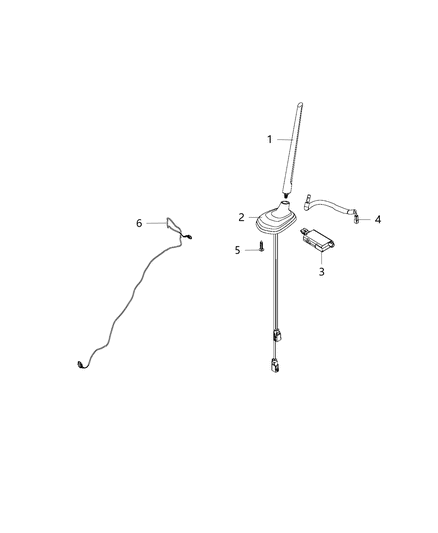 2020 Jeep Renegade Antenna-Cable & Base Assembly Diagram for 68445453AA