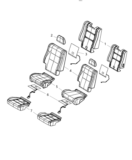 2019 Dodge Durango Rear Seat - Quad Diagram 2