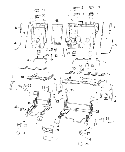 2019 Jeep Cherokee Handle-Seat Release Diagram for 1XT82PS4AE