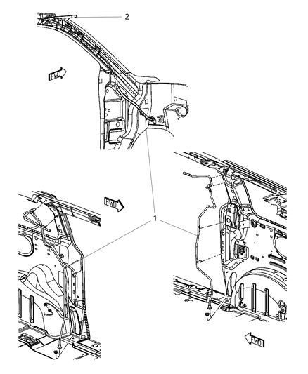 2016 Dodge Grand Caravan SUNROOF-SUNROOF Drain Diagram for 4894620AC
