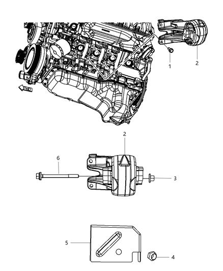 2014 Ram 1500 Engine Mounting Left Side - Diagram 7