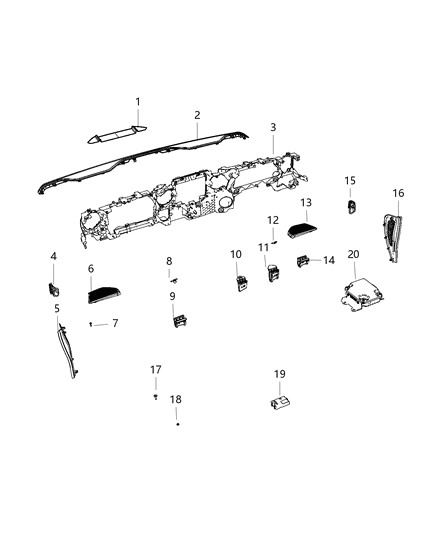 2021 Jeep Wrangler Instrument Panel & Structure Diagram 2