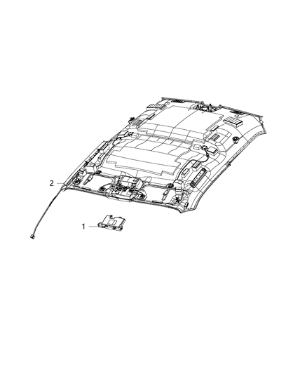 2019 Dodge Challenger Module, Compass & Garage Opener Diagram