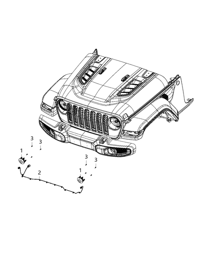 2021 Jeep Gladiator Lamps, Fog Diagram 3