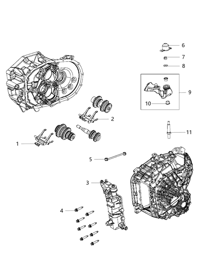 2018 Jeep Renegade Shift Forks & Rails Diagram 2