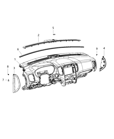 2021 Dodge Durango Base Pane-Base Panel Diagram for 7FB78DX9AA