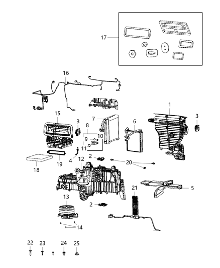 2020 Ram 5500 A/C & Heater Unit Diagram 1