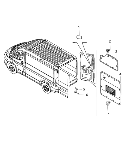 2020 Ram ProMaster 2500 Panel Diagram for 1ZP79LAHAA