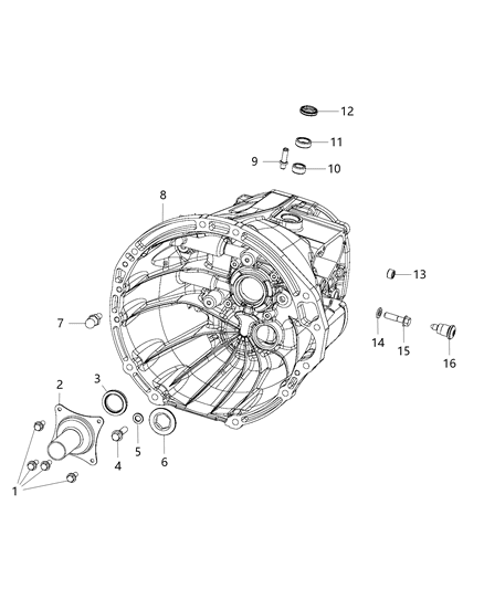 2021 Jeep Wrangler Case & Related Parts Diagram 1