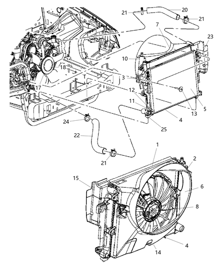 2007 Jeep Commander Cooler-CONDENSER And Trans Cooler Diagram for 55116928AA