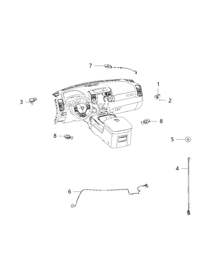 2019 Ram 3500 Lamps, Interior Diagram 2