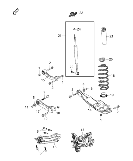 2021 Jeep Cherokee Spring-Rear Coil Diagram for 68372949AB