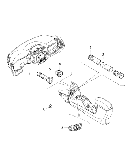 2018 Jeep Renegade U Connect Media & Charging Center Diagram