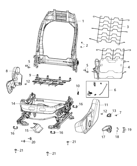 2021 Jeep Compass Frame-Front Seat Back Diagram for 68248240AC